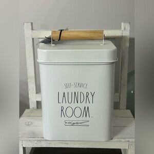 Rae Dunn White Laundry Room Storage Bin